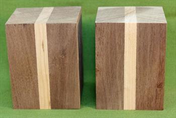 Blank #731- Black Walnut & Cherry Turning Blank - 2 Blanks ~ 3" x 3" x 4" ~ $17.99